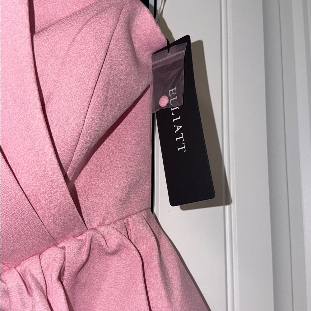 Strapless Pink Ruffle Mini Dress - Picture 9 of 11